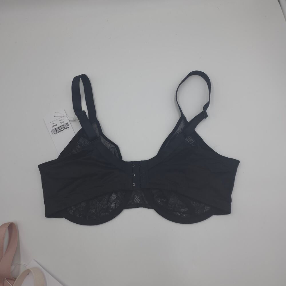 HSIA Bundle of Three Enchante Lace Underwire Bra in Black Cream Dusty Pink 36DD - Picture 3 of 9